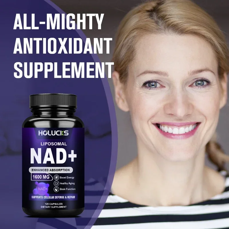 Holucks Liposomal NAD Supplements-Anti-aging, Energy and Focus, Support Cellular Health -60/120 Capsules