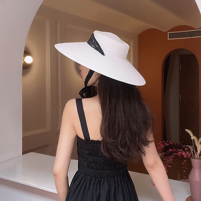 Summer Wide Brim Hats For Women Shade Vintage Lace French Elegant Paper  Straw Hat Seaside Vacation Beach Hat Sun Protection Hat - Sun Hats -  AliExpress