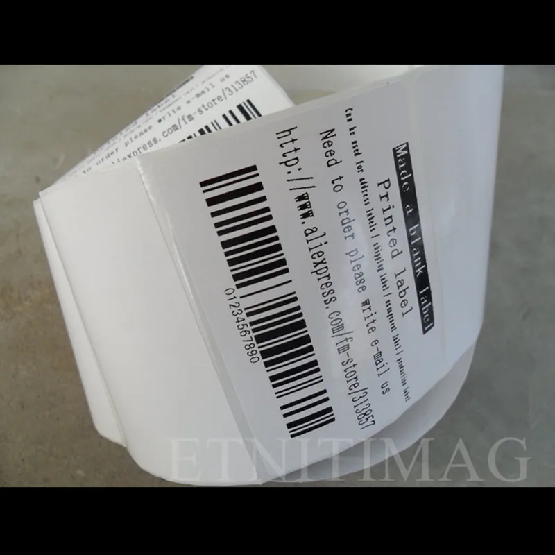 address label paper 40x10mmx2000 Sheet/Roll Thermal Transfer Silver PET label paper oilproof Waterproof sticky label paper