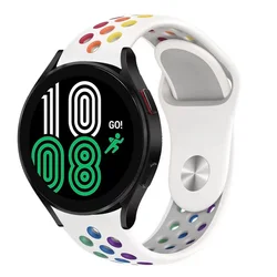 Sport Silicone Strap, 20mm/22mm, for Samsung Watch 42mm (White colorful)