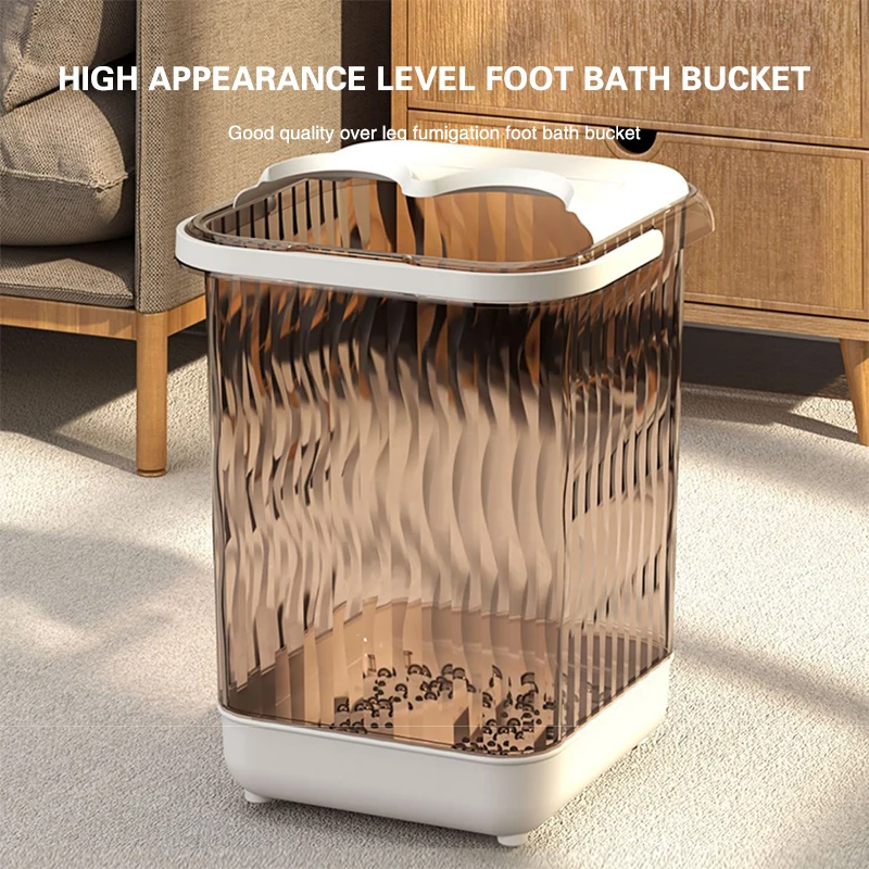 High Quality Large Size Massage Heating Foot Bath Household Fumigation Foot Bath Bucket Thicken Temperature Spa Basin