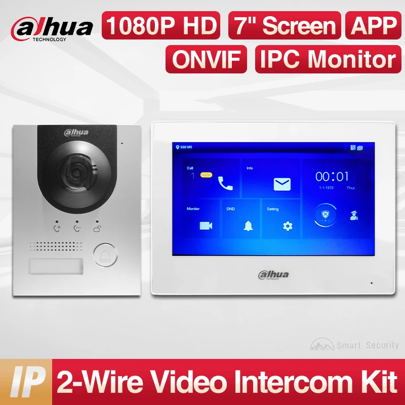 Dahua Original 2-Wire Video Intercom Kits Home Digital Doorbell Set 1080P Doorbell VTO2202F-P-S2 7