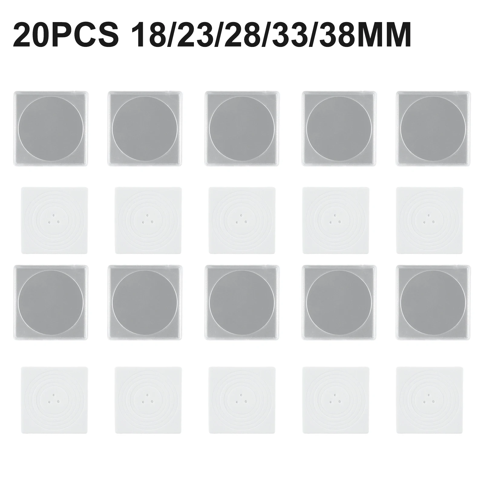 20pcs 48*48*7mm Coin Collection Display Acrylic Cases Square Coin Capsule Holder Adjustable Gaskets Organizer Storage Box