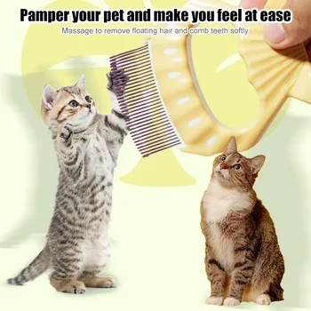 Pet Cat Comb Massage Brush Shell Shaped Handle Pet Grooming Massage Tool To Remove Loose Hairs For Cats Cleaning Supplies 2