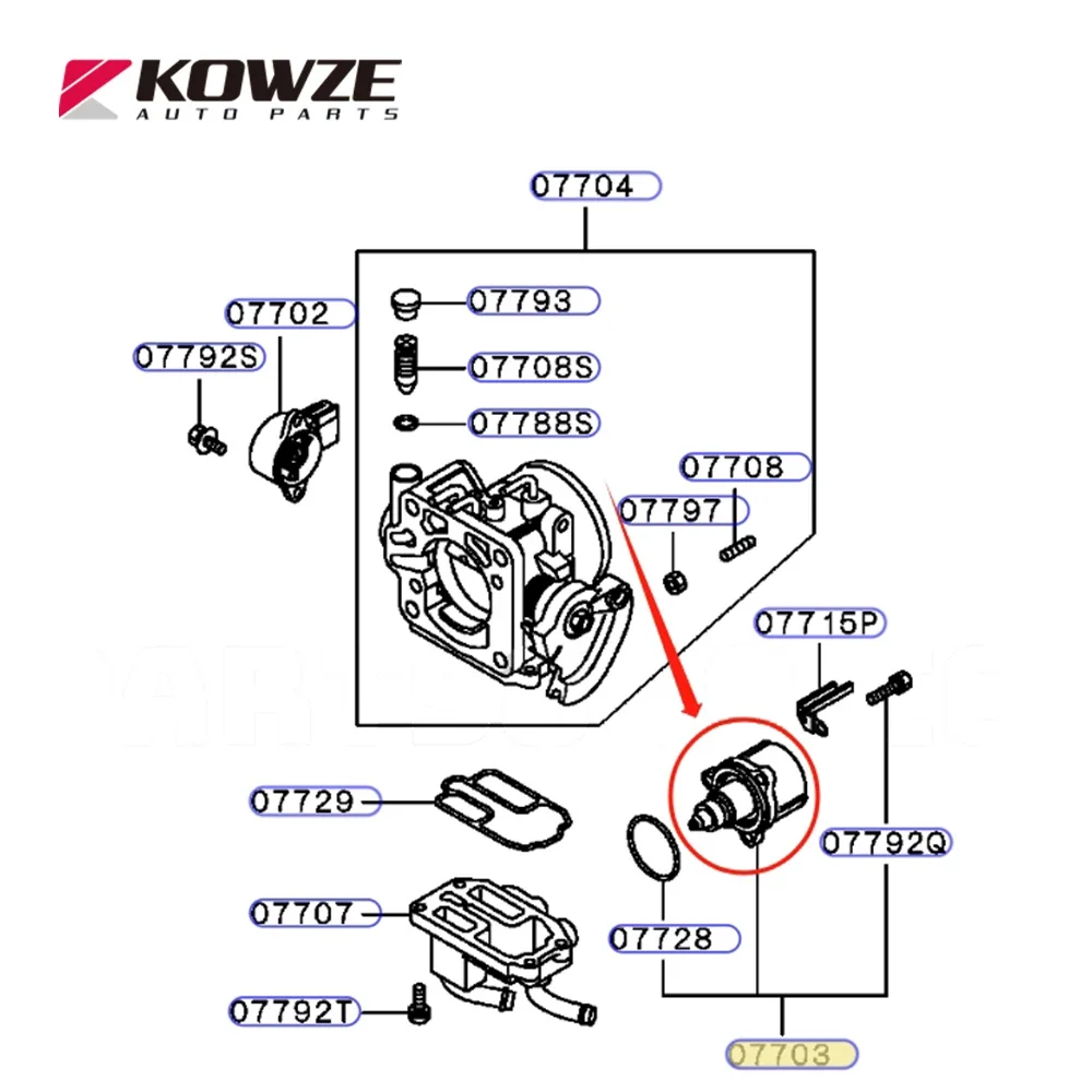 Throttle Body Idle Speed Control Servo Kit for Mitsubishi Montero Pajero IO Pinin H65W 4G18 Lancer Classic 2000-2013 MD619857