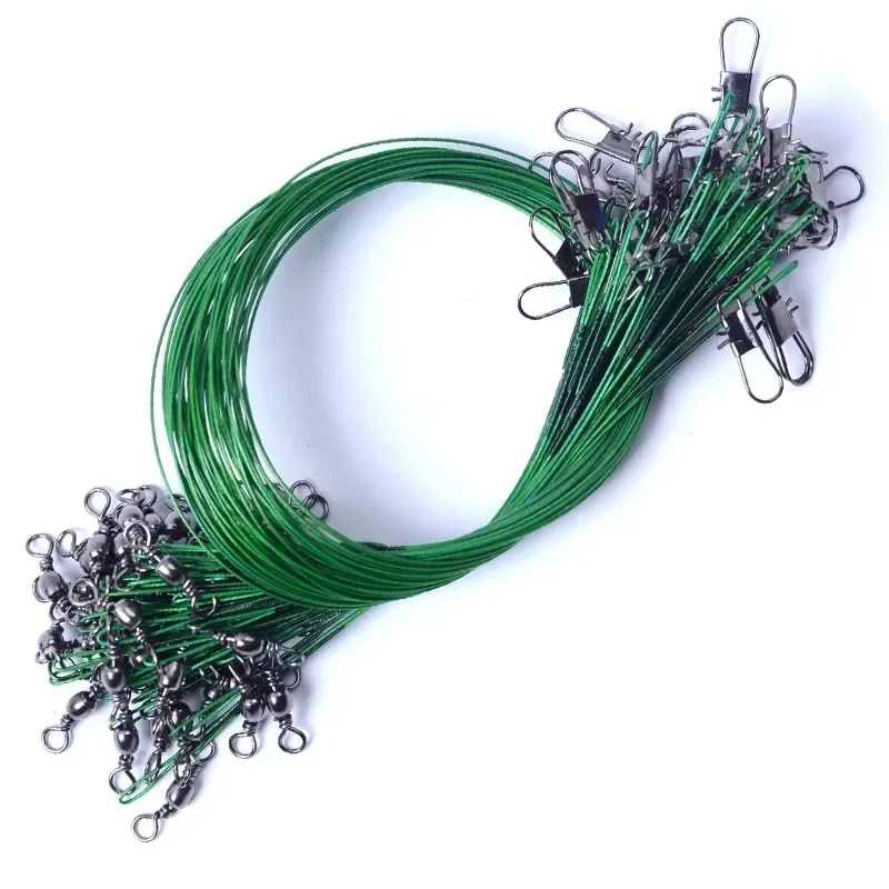 20PCS Anti Biss Stahl Angelschnur Stahl Draht Führer Mit Wirbel Angeln Zubehör Blei Kern Leine Angeln Draht 15CM-30CM – Detail 3
