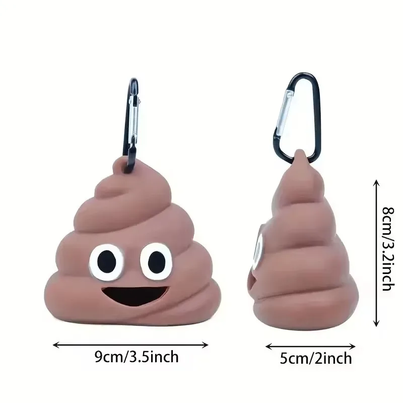 Kreativer, kakförmiger Haustier-Kot-Abfallbeutel-Spender, tragbarer Haustier-Mülleimer-Beutelhalter mit Clip, für Haustiere, Hund, Outdoor, Spazierengehen und Reisen – Detail 1