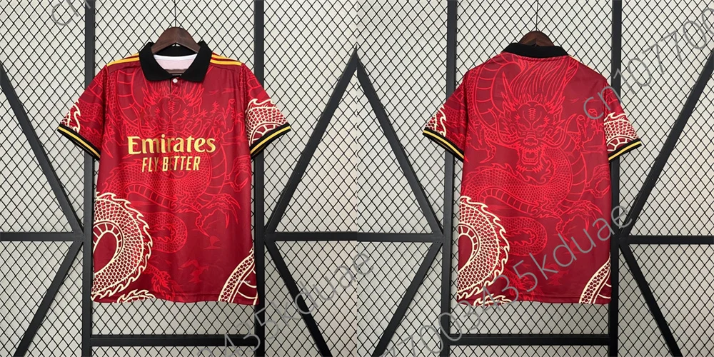 25/26 Edition Dragon Pattern Football Jersey Short Sleeve T-Shirts Men Women Casual Street Oversize Unisex Polo Quick-dry Tops