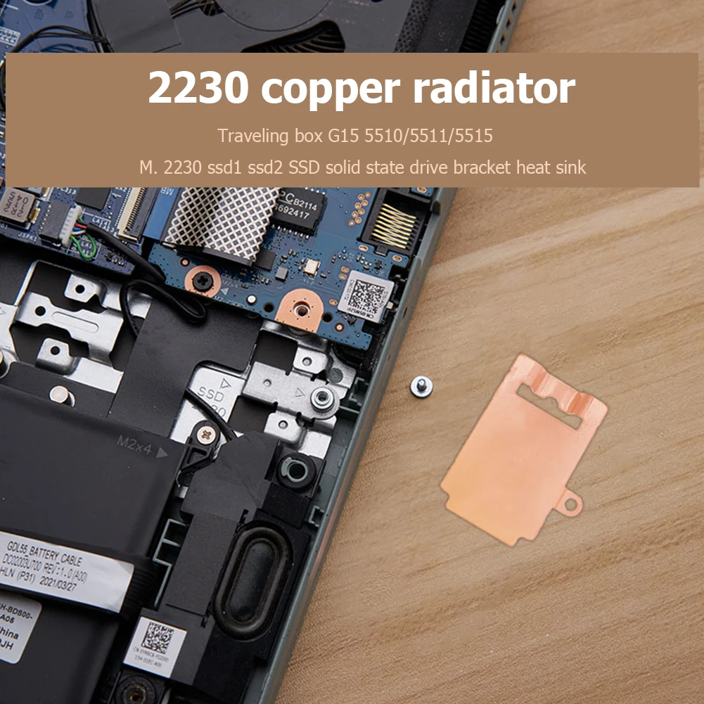 Laptops Storage Card Hard Drive Heatsink Support M.2 Heat Sink 2230 2280 SSD Mounting Metal Bracket for Dell G15 5510 5511 5515
