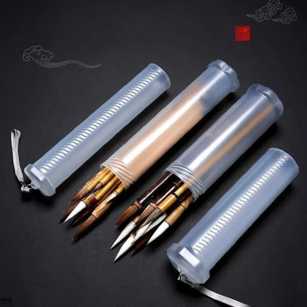 1PCS Transparent ABS Telescopic Pen Holder, Art Painting Brush Pencil Holder, Suitable for Outdoor Sketching Brush Storage 1
