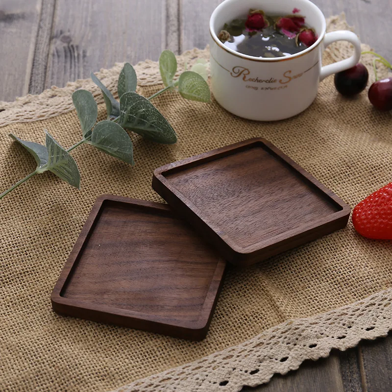 Japanese Rounded Walnut Wood Tea Cup Lid/Coaster - MASU