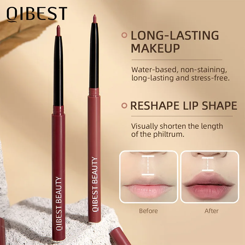 QIBEST Cross-Border Matte Lip Liner Set — 12-Color Assortment, Nude Shades, Waterproof, Lip Contouring Pencils 5