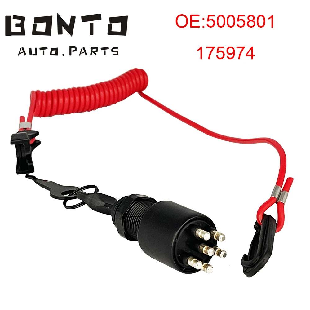 

BONTO Ignition Key Switch Safety Lanyard For Evinrude Johnson OMC OEM:5005801 175974