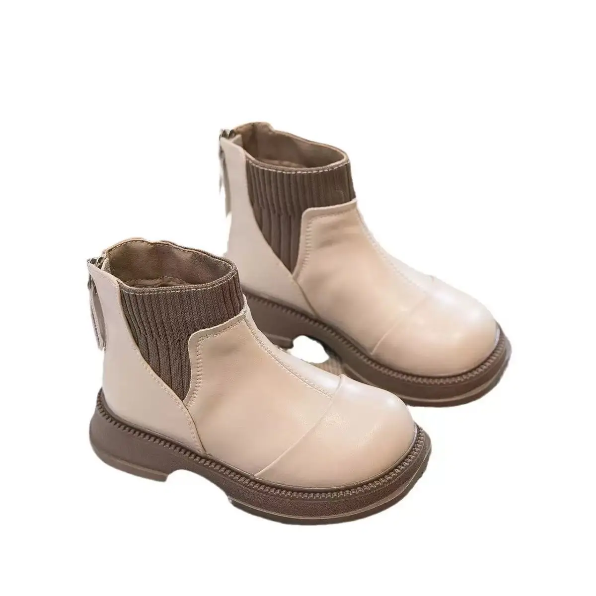 Girls Fleece Ankle Boots Winter School Shoes