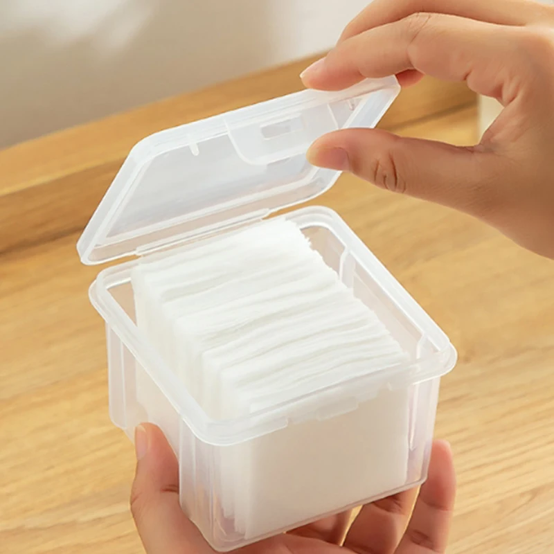 With Cover Swabs Cosmetic Organizer Storage Box Desktop Dust-Proof Makeup Removal Cotton Lipstick Cosmetics Organization Holder 5