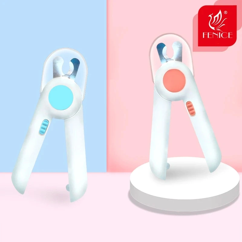 Fenice Professional Pet Nail Clipper Scissors Pet Dog Cat Nail Toe Claw LED Light Trimmer for Animals
