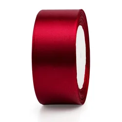Elegant Red Satin Ribbon for Gift Packaging and Crafting (Burgundy)