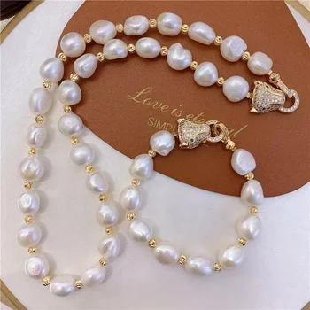 10-11mm Baroque Pearl Jewelry Set Natural Freshwater Pearl Choker Necklace Bracelet For Women Fashion Gift 1