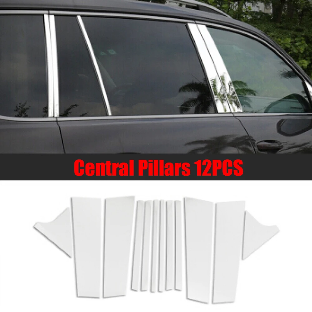 

For Volkswagen VW Teramont Atlas 2017-2021 Stainless Steel Door Window Chrome Pillar Posts Cover Trim Car Accessories 12PCS