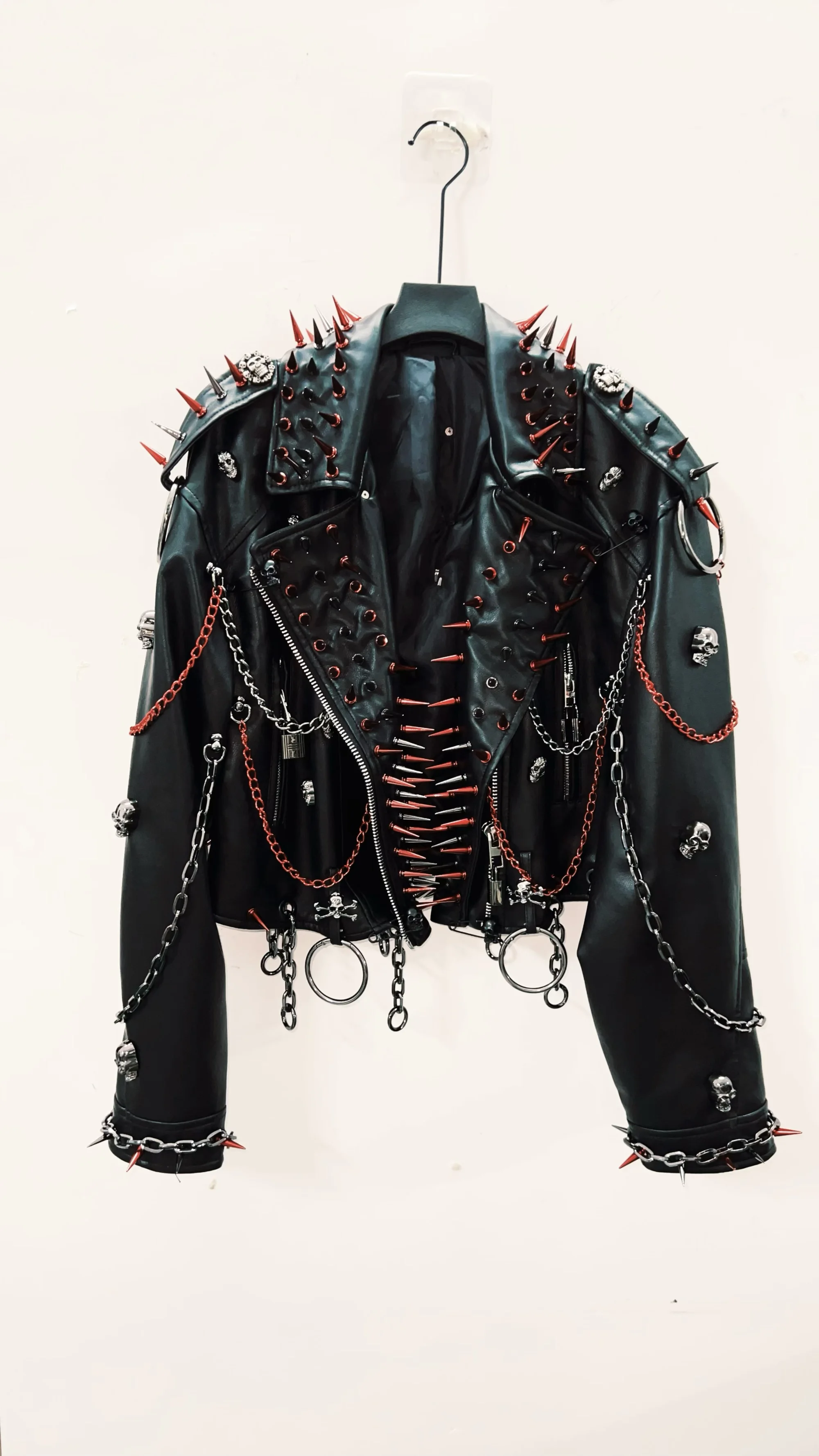 国内で当店のみ PINKSPINK - gothic skull biker jacket Sa3a83b4fbb7449b0843bab5fe84b7