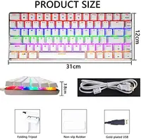 80% Mechanical Gaming Keyboard and Mouse Mousepad &Rainbow Backlit 12000 DPI Lightweight Gaming Mouse with Honeycomb Shell Set - Image 5