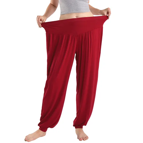여자를위한 특대 5XL 6XL 잠옷 캐주얼 느슨한 모달 잠옷 바지 봄 여름 탄성 허리 수면 바지 가정 의류 2