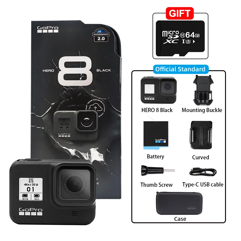 admire wound demand GoPro HERO 8 Black Waterproof Action Camera with Touch Screen 4K Ultra HD  Video 12MP Photos 1080p Live Streaming Stabilization|Sports & Action Video  Camera| - AliExpress