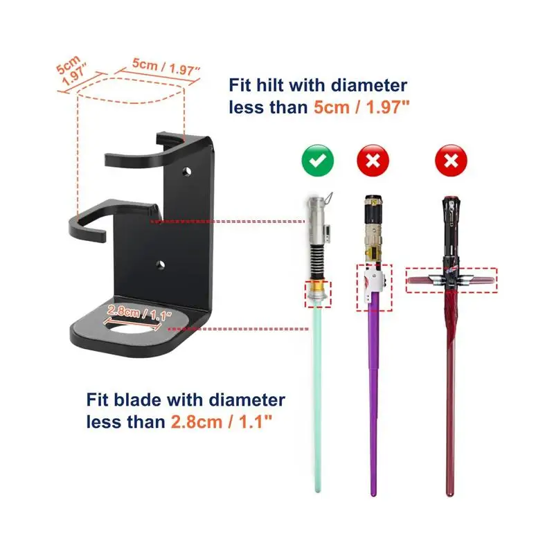 Acrylic Clear Light Saber Stand Wall Mount Storage Rack With Screws For Star Planet Lightsaber Display Stand 4