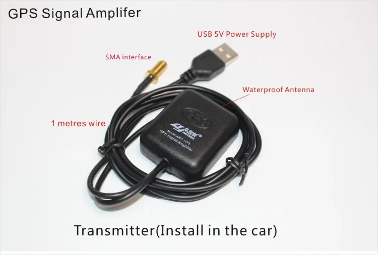 Récepteur GPS USB amplifié pour navigation automobile, connecteur métallique