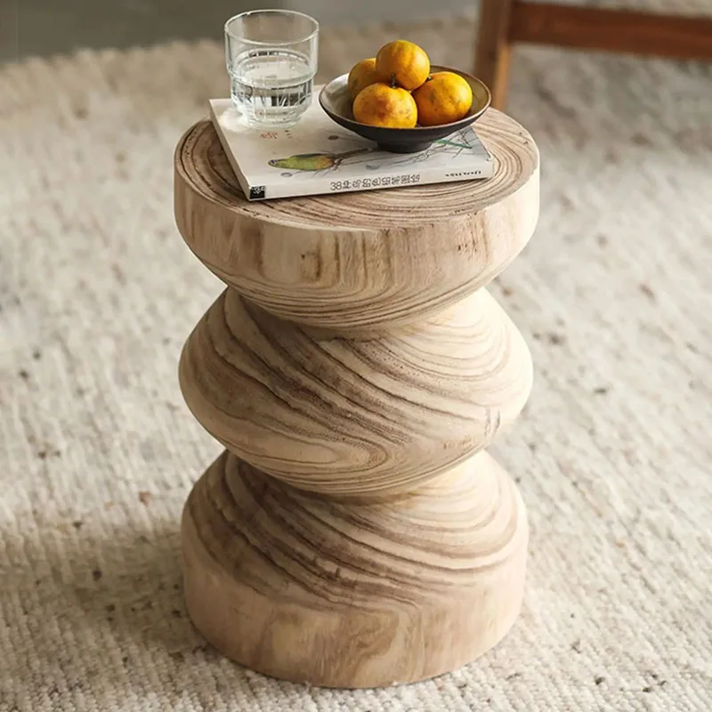 

Скандинавские прикроватные журнальные столики, оригинальные деревянные круглые столы, Минималистичная гостиная, эстетическая комната, дизайнерская креативная мебель