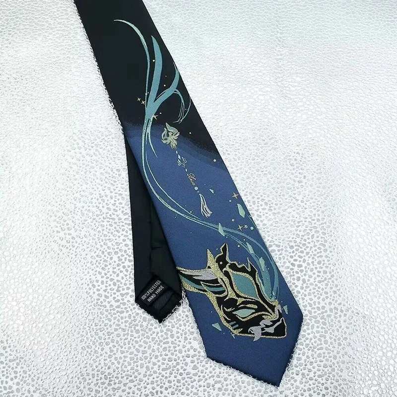 Genshin Impact Xiao Zhongli Wanderer Scaramouche Cosplay Original JK Tie Necktie Accessories Christmas Party Props Unisex anime necktie accessories
