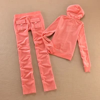 Velvet Tracksuit Solid Color Hooded Women Suit Velvet Sports Suit 2pc Thickened Solid Color Hooded Top + Casual Trousers - Image 6