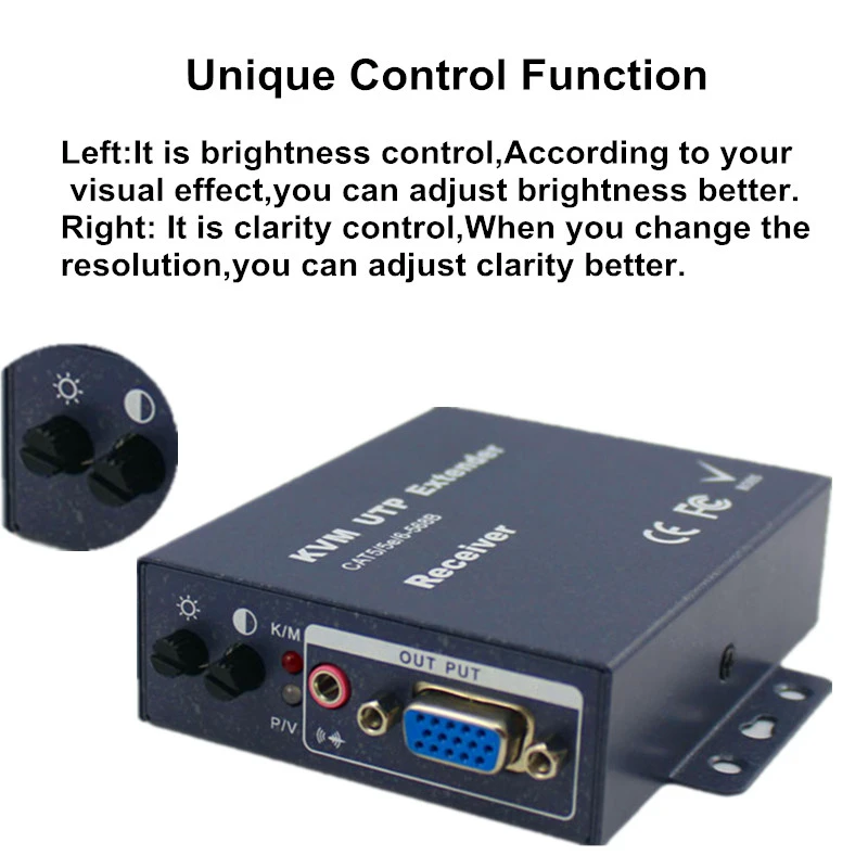Best 200m VGA Extender RJ45 1080P VGA KVM Extender USB Over Cat5 Cat5e Cat6 Cable Keyboard Mouse Transmitter Receiver