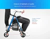 Ultra Folding Medical Rollator Walker with Seat Rolling Walker Height Adjustable with Comfort Handles and Foam Padded Backrest 4