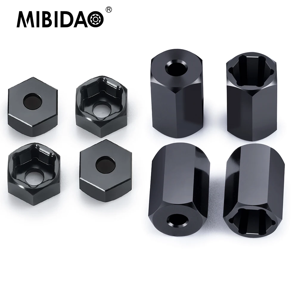 MIBIDAO 4 шт. от 5 мм до 7 мм шестигранное колесо стандартное преобразование для осевых SCX24 1/24 колес на WPL D12 1/10 обновленные детали для радиоуправляемых автомобилей и грузовиков