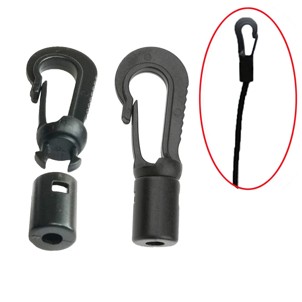 4mm 충격 번지 코드 카라비너 ??후크 탄성 코드 로프 엔드 해양 카약 카누 보..