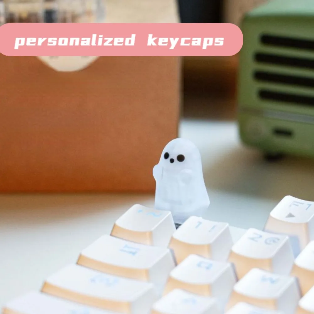 

1pc Personalized Keycaps Cute Cartoon Translucent Ghost Keycaps 3d Printed DIY Three-dimensional Mechanical Keyboard Keycap Gift