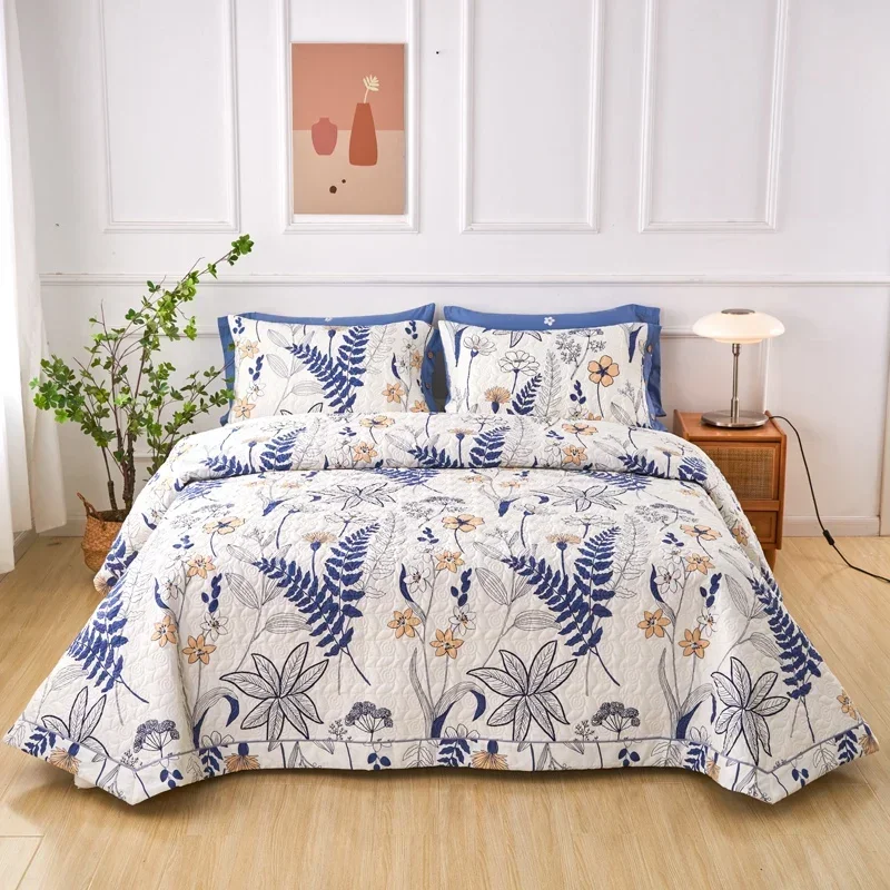 

French style cotton Bedspread on the bed linen quilted bed cover mattress cover print coverlet bedspreads for double bed sheets