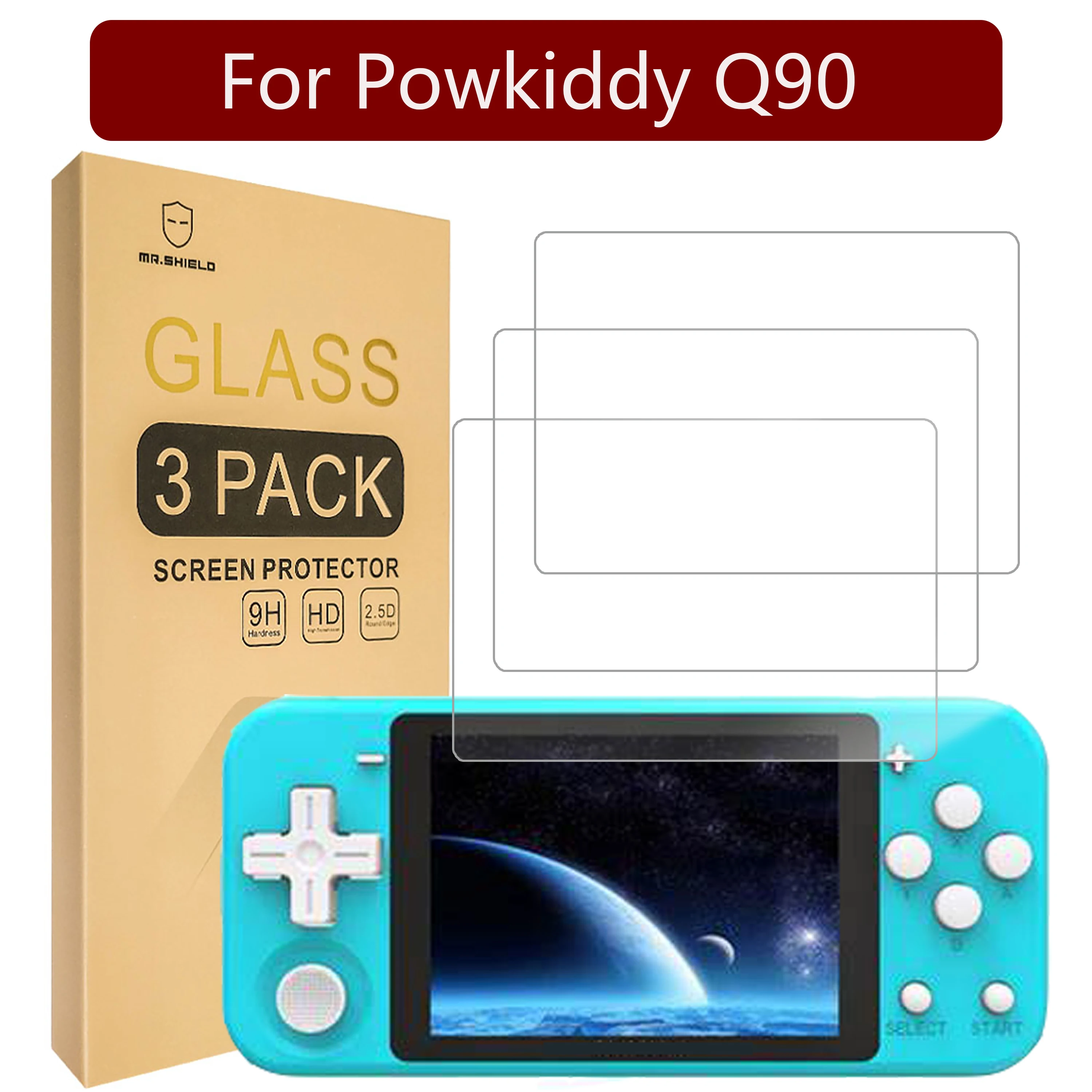 

Mr.Shield [3-Pack] Screen Protecter For Powkiddy Q90 [Tempered Glass] [9H Hardness] Screen Protector