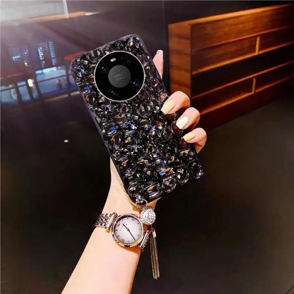 Glitter Diamond Tassel Pendant Case for Huawei Mate 60 Pro Mate50 Mate40 Mate30 P50 P40 P30 Nova10 Bling Rhinestone Luxury Cover
