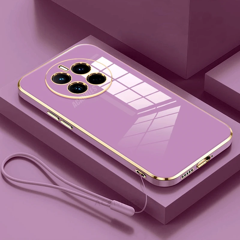 Luxury Plating Lanyard Silicone Phone Case - Elegant Back Cover