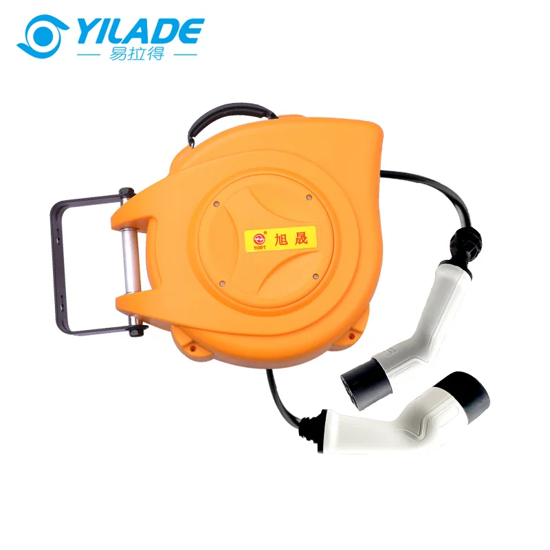 22kw Retractable 5m Ev Car Charging Cable Reel 1 Phase Or 3 Phase Electric Vehicle 16a32a Type