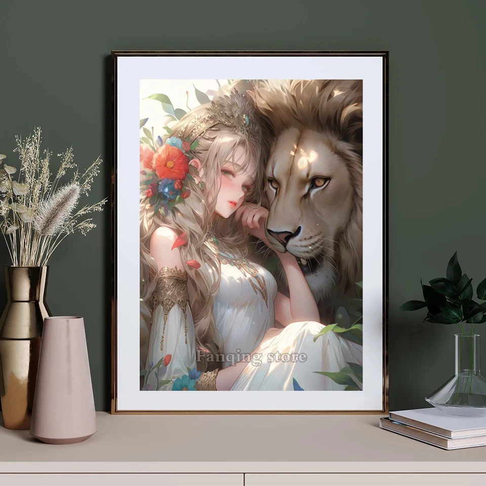 5D DIY Diamond Painting Colourful Cat Lion Full Round Square AB Rhinestones  Drill Embroidery Cross-stitch Kits Home Decor Craft - AliExpress