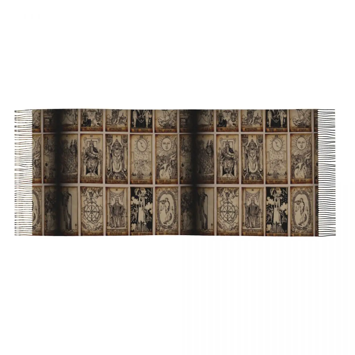 Witch Tarot Tassel Scarf Women Soft Halloween Occult Curiology Shawl Wrap Lady Winter Scarves 5