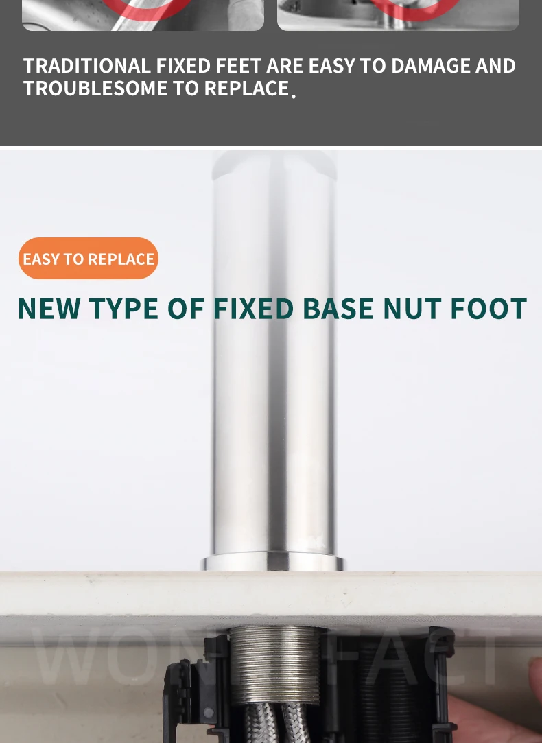 Description Picture 4 of itemKitchen Sink Faucet Fixed Base Nut Foot Accessories Bathroom Basin Pipe Quick Installation Repair Tool Faucet Sink Accessories