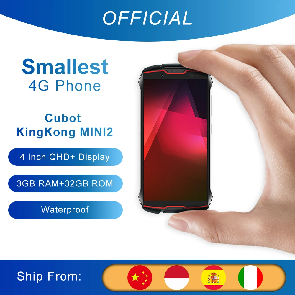 Cubot Kingkong Mini2 Rugged Phone 4 Qhd Screen Waterproof 4g Lte Dual Sim Android 10 3gb 32gb 13mp Camera Mini Phone Face Id Cellphones Aliexpress