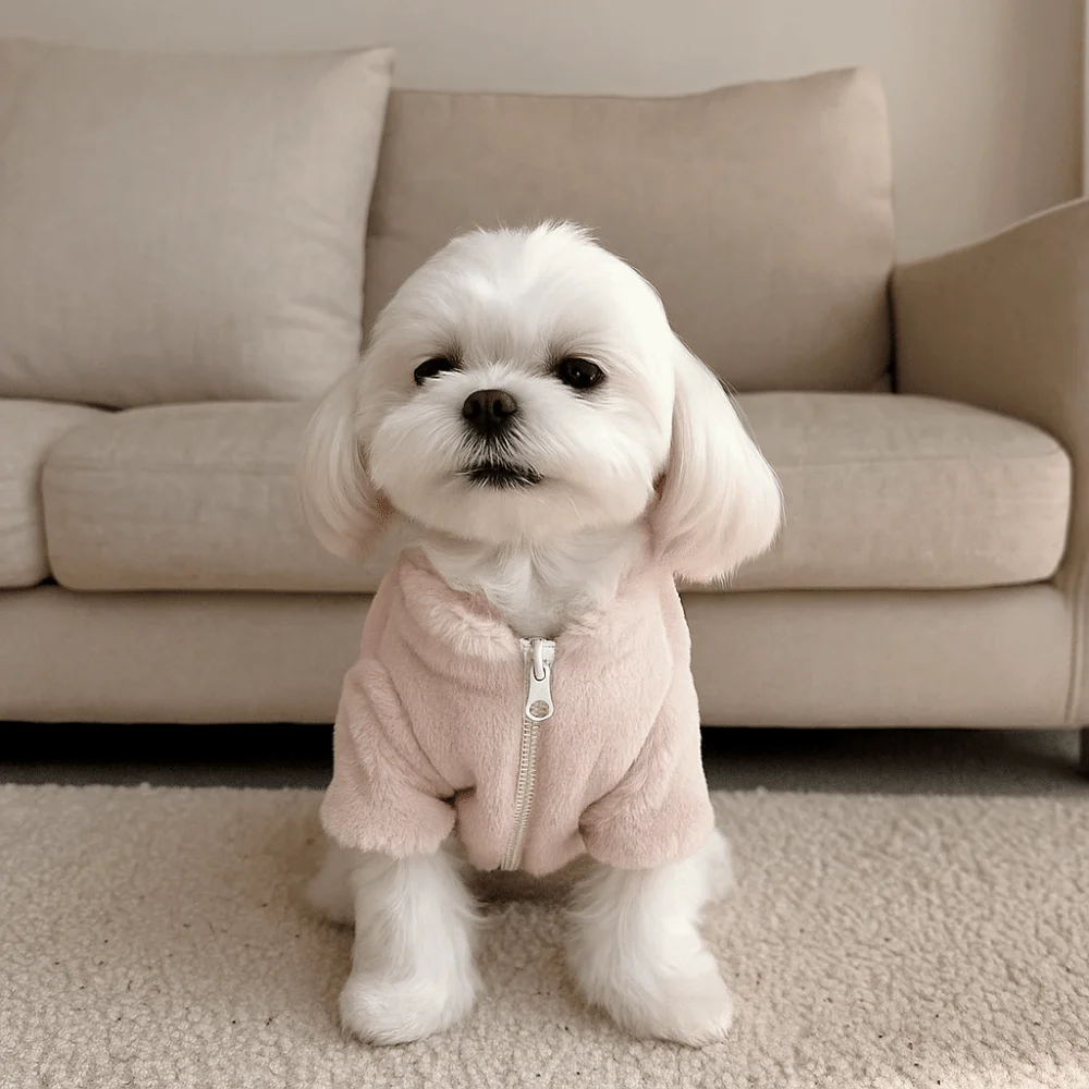 Fashion Rabbit Fur Dog Warm Coat Soft Comfortable Pet Plush Jackets Thickened Dog Costume Daily Wear