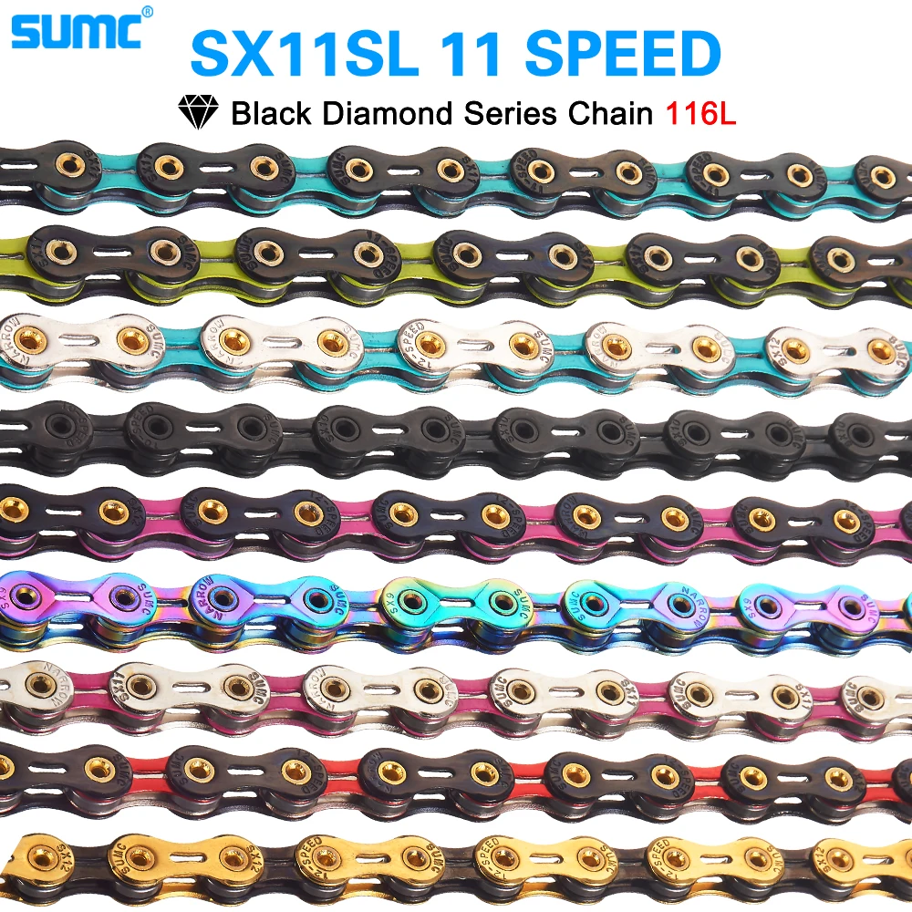 SUMC Bicycle Chain SX11SL 11Speed 116L MissingLink 11V Mountainbike/Road Bike Diamond Chain Bicycle Part Original box bicycle chains bicycle chain