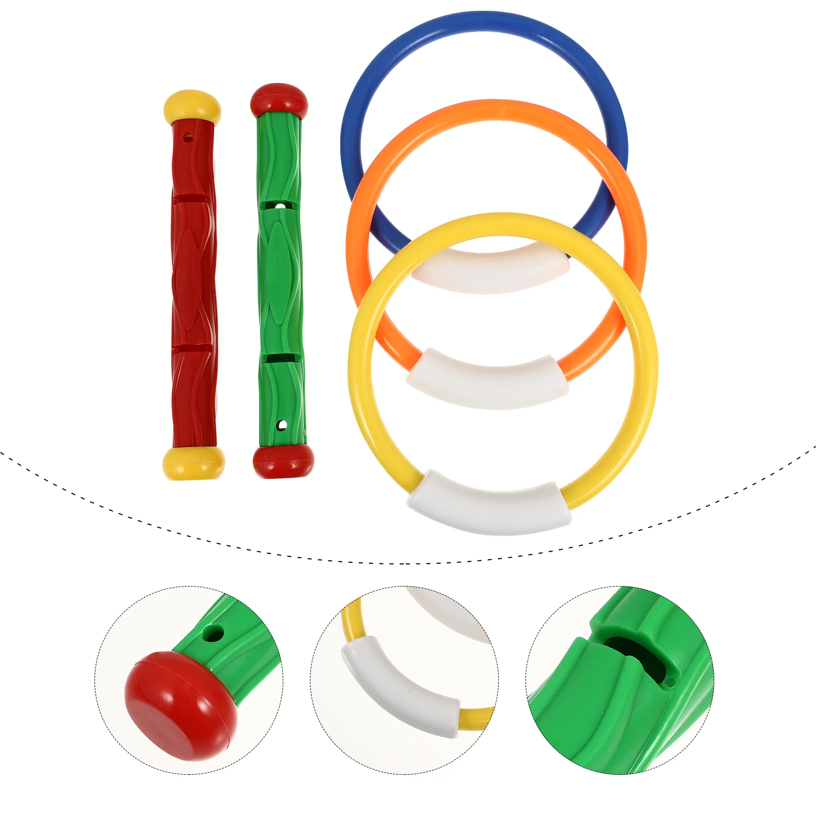 5 Stück bunte Tauch stöcke Pool Waschbecken Tauch ring Spielzeug Schwimmbad Spielzeug für Kinder Tauchen (Zufallszahl und Farbe)