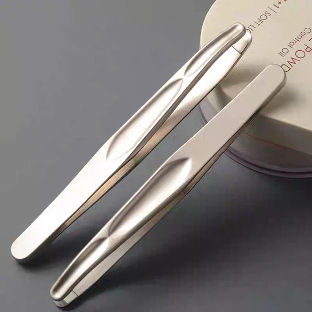 Premium Round Head Tweezers for Eyebrow & Facial Hair Removal Seamless Clips Short Hair Precision Beard Clip 3